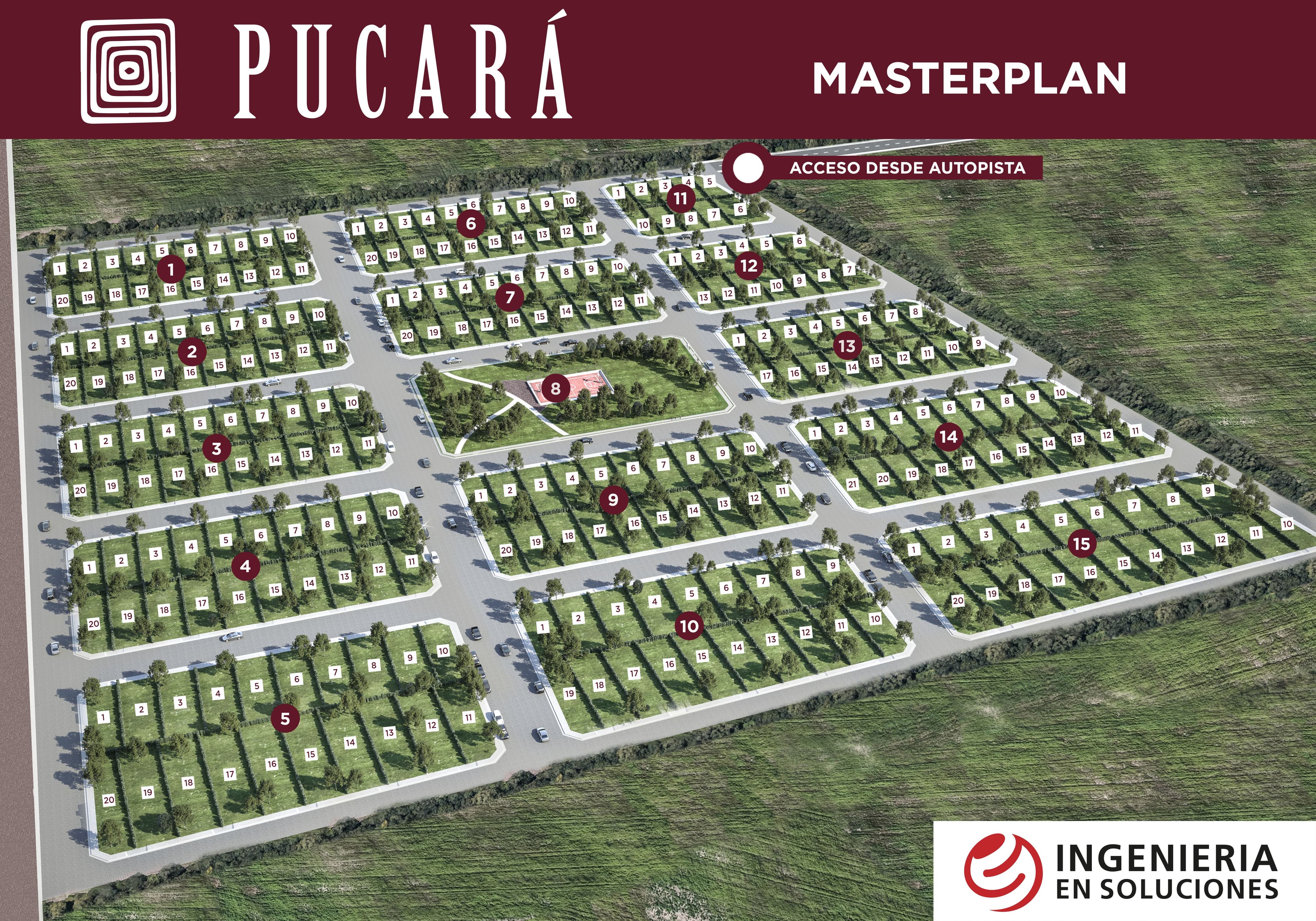 Loteo Pucara — plano maestro